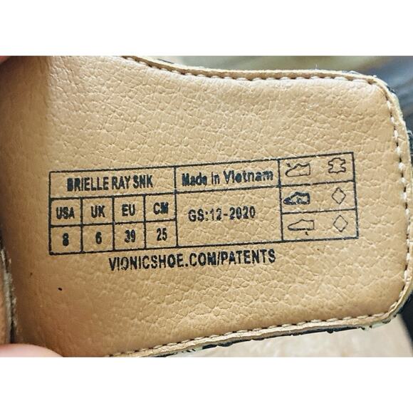 Wmns Vionic Brielle Ray Snakeskin Hook & Loop Sz 8 Black White Strappy Platform - Picture 8 of 8